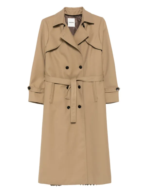sandro ベージュプリーツトレンチコート SANDRO プリーツ トレンチコート | ニュートラル | FARFETCH JP