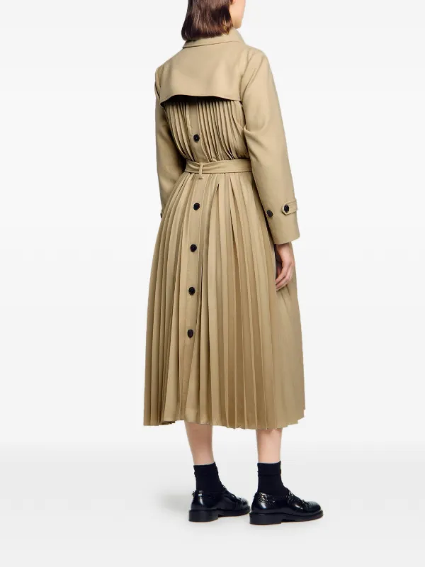 SANDRO ダブルブレスト トレンチコート | ブラウン | FARFETCH JP