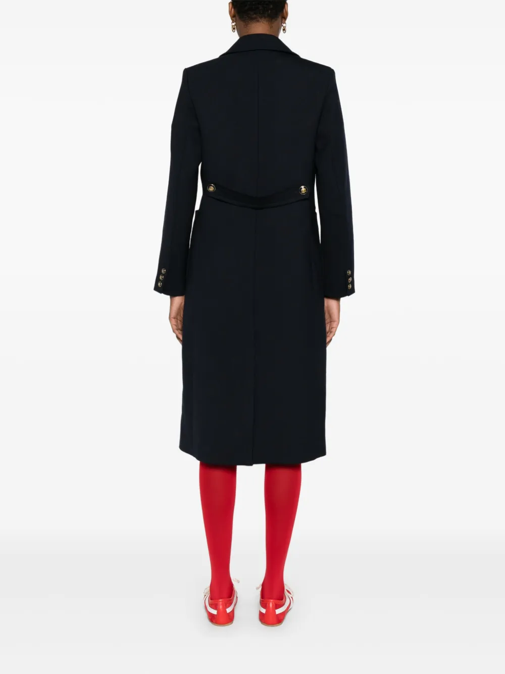 SANDRO Jas met dubbele rij knopen en opgestikte zakken Blauw