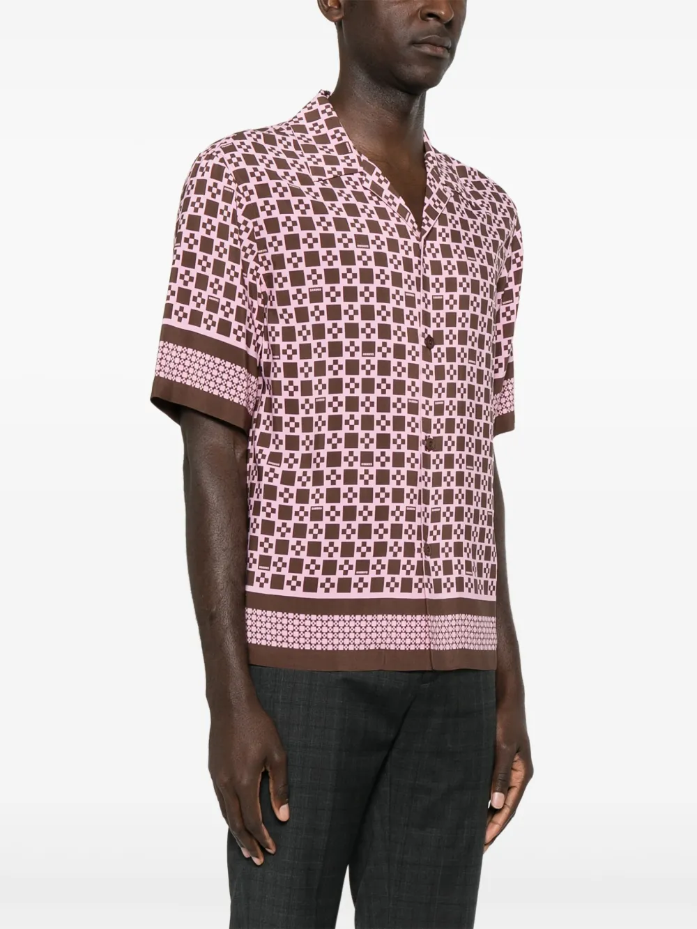 SANDRO Overhemd met Square Cross-print Roze