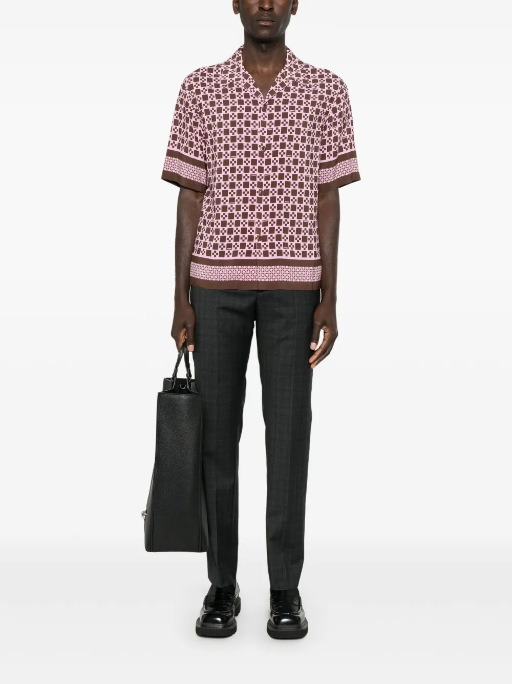SANDRO Overhemd met Square Cross-print Roze