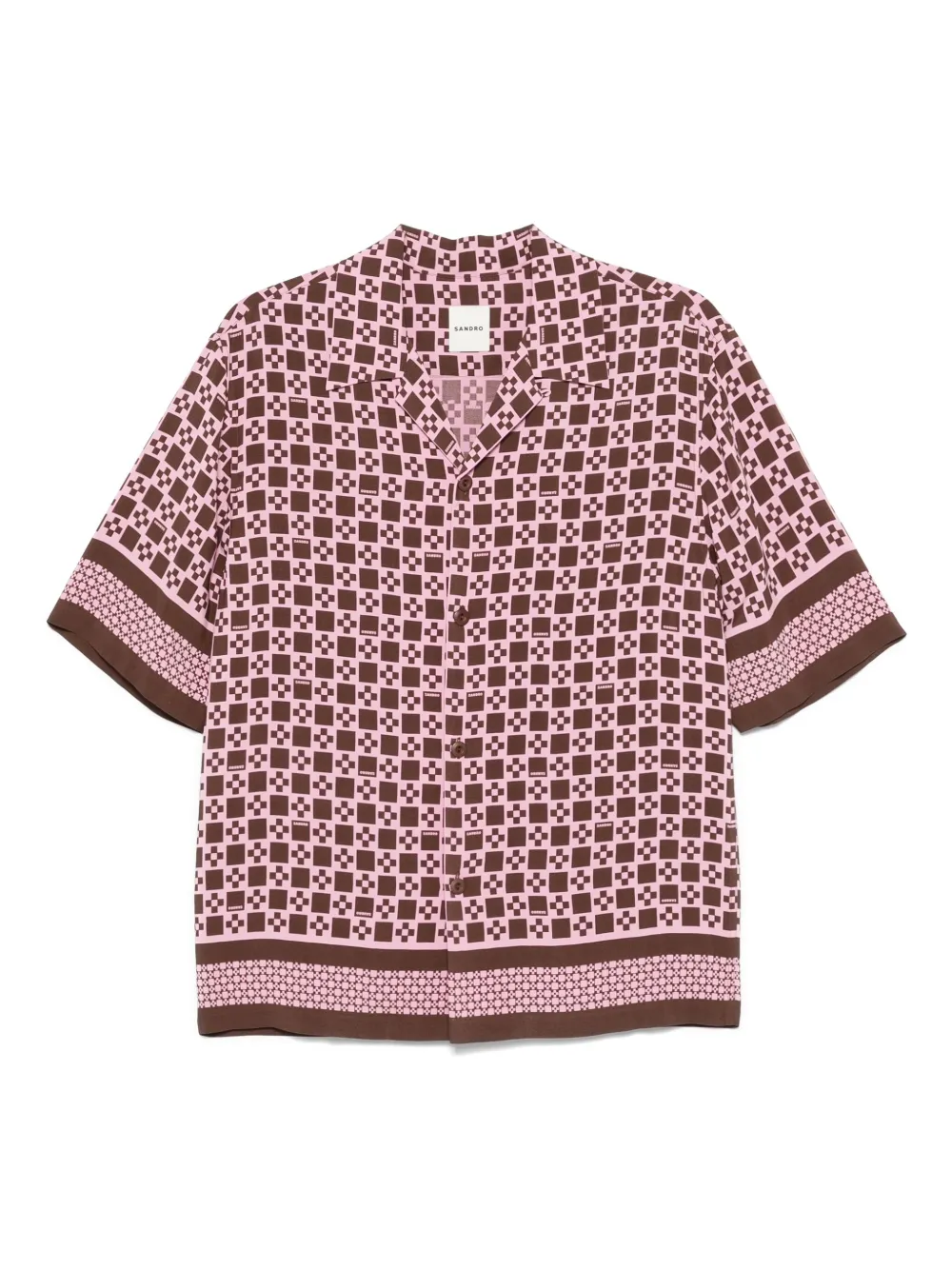 SANDRO Overhemd met Square Cross-print Roze