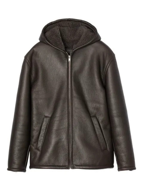 SANDRO hooded sheepskin jacket