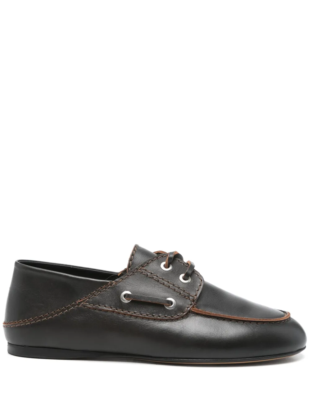 SANDRO leather oxford shoes Brown