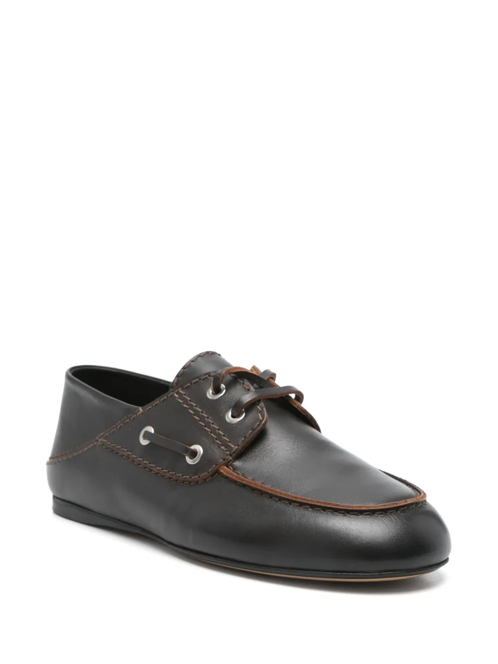 SANDRO leather oxford shoes Brown