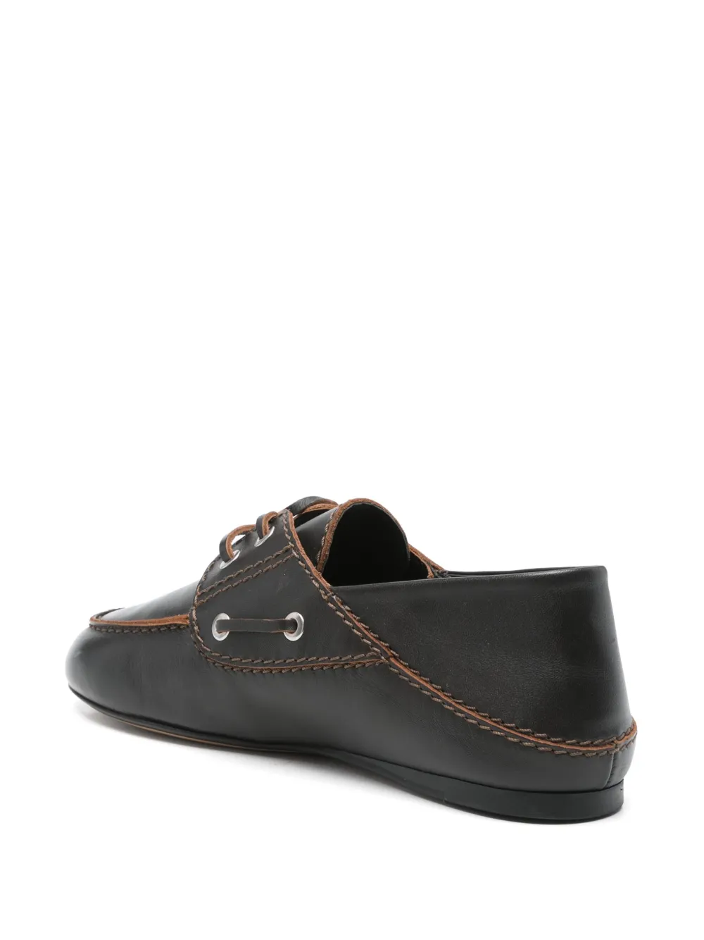 SANDRO leather oxford shoes Brown