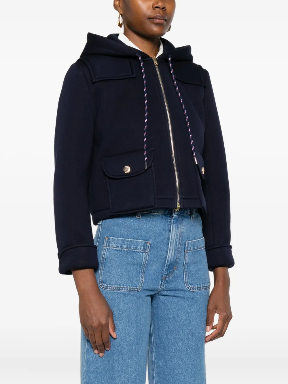 SANDRO Jack met capuchon Blauw