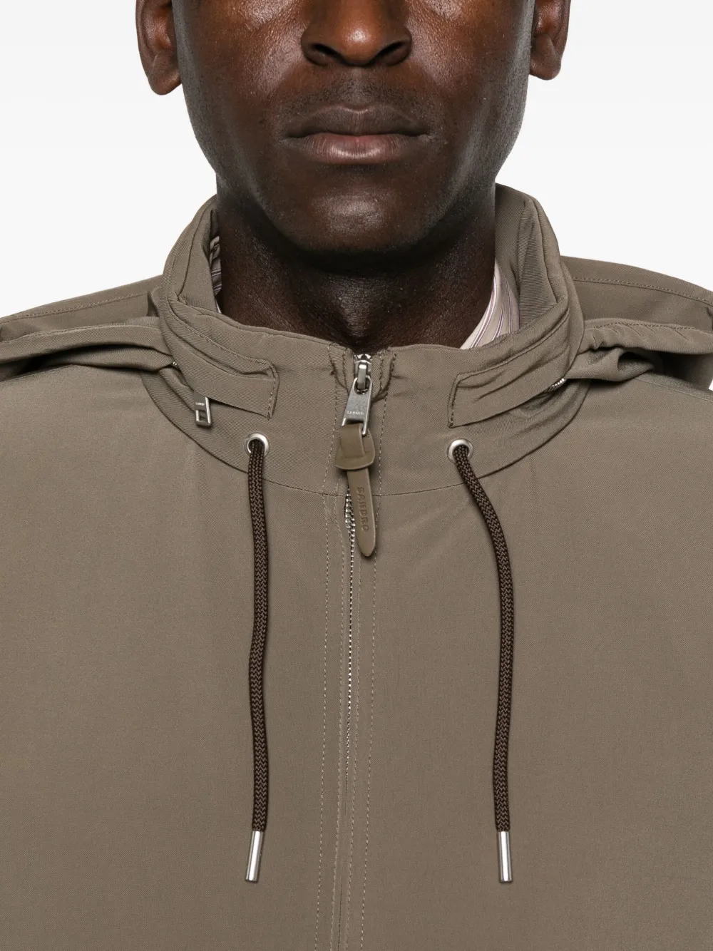 SANDRO Jack met capuchon en rits Bruin