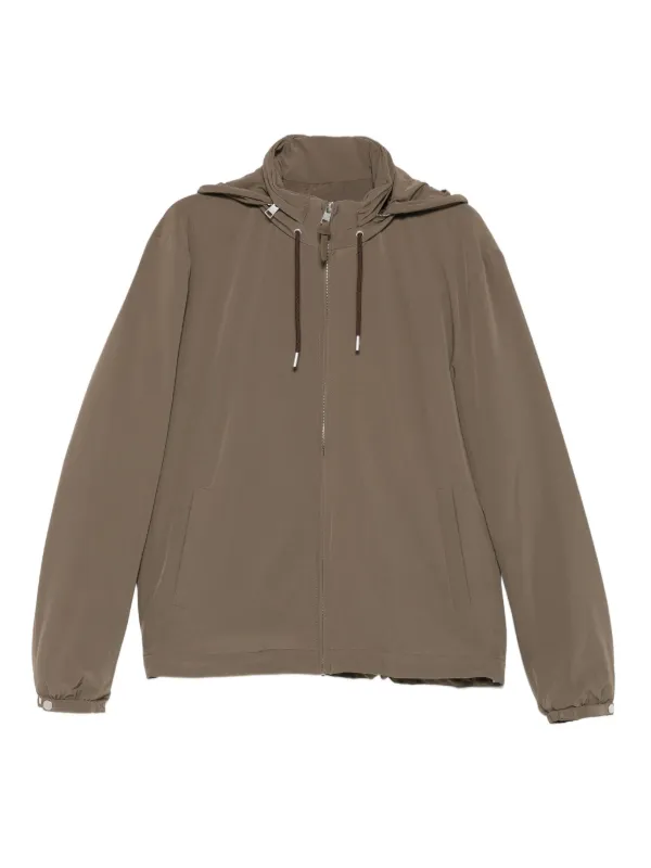 SANDRO zip-up Hooded Jacket Brown FARFETCH GR