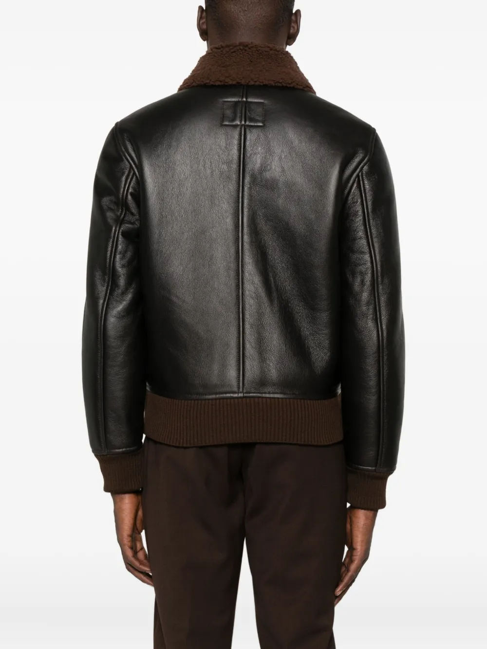 SANDRO Omkeerbaar leren jack Bruin