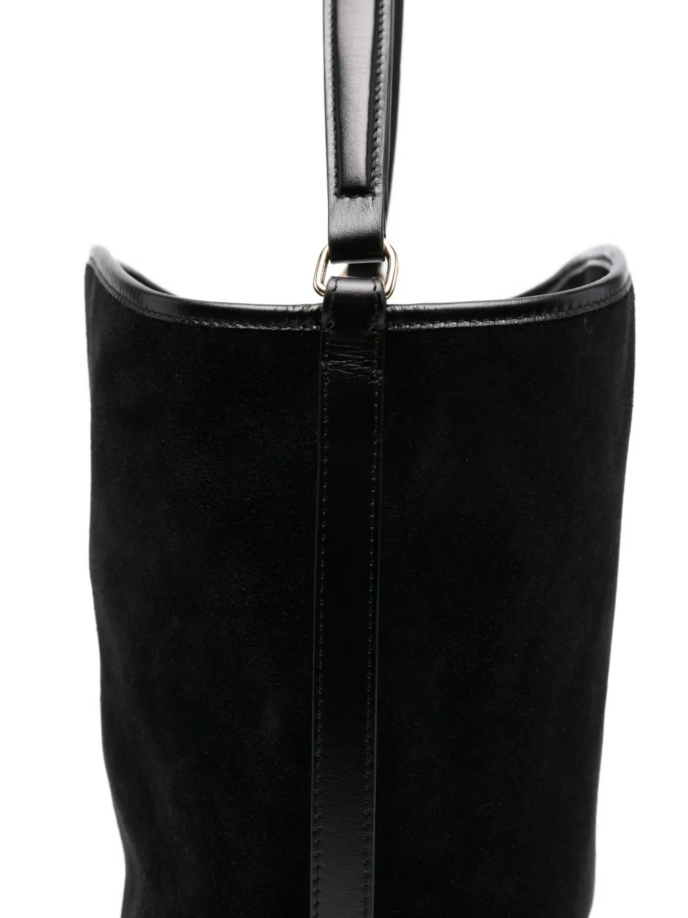 SANDRO Suède leren bucket-tas Zwart