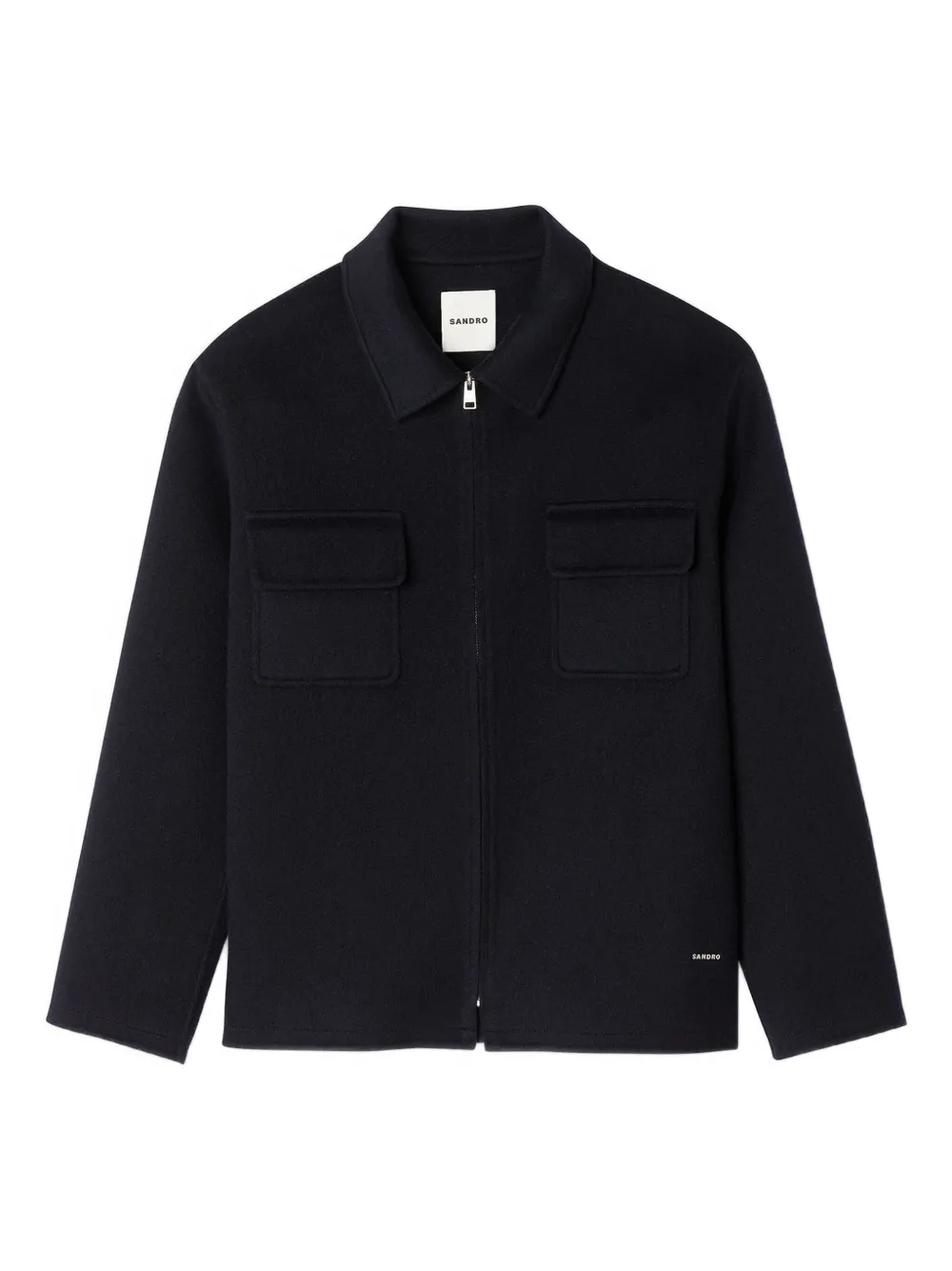 SANDRO Shirtjack met opgestikte zak en rits Blauw