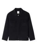 SANDRO zip-front patch-pocket shirt jacket - Blue