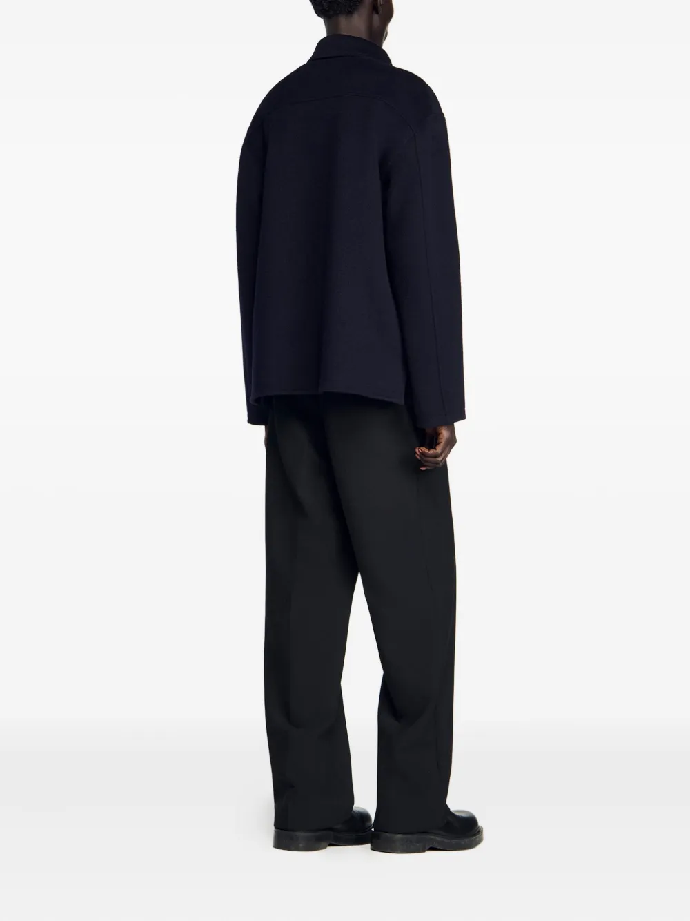 SANDRO Shirtjack met opgestikte zak en rits Blauw