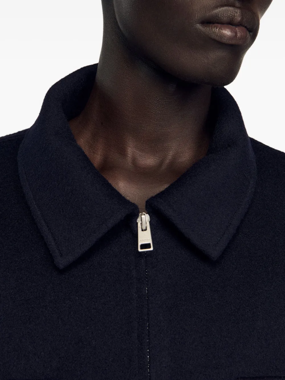 SANDRO Shirtjack met opgestikte zak en rits Blauw