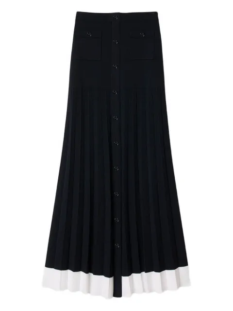 SANDRO pleated button-front skirt