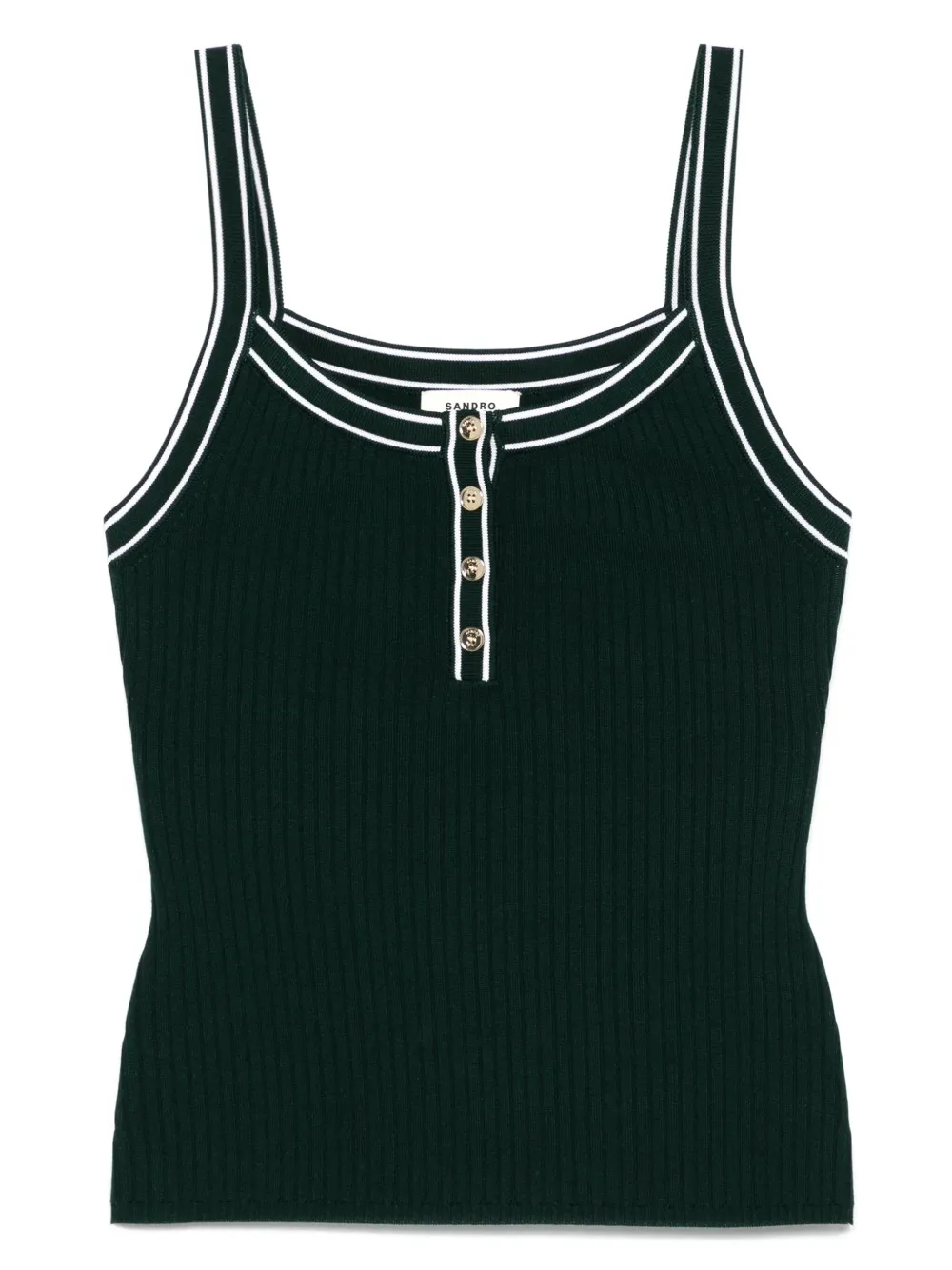 SANDRO Top met gestreepte afwerking Groen