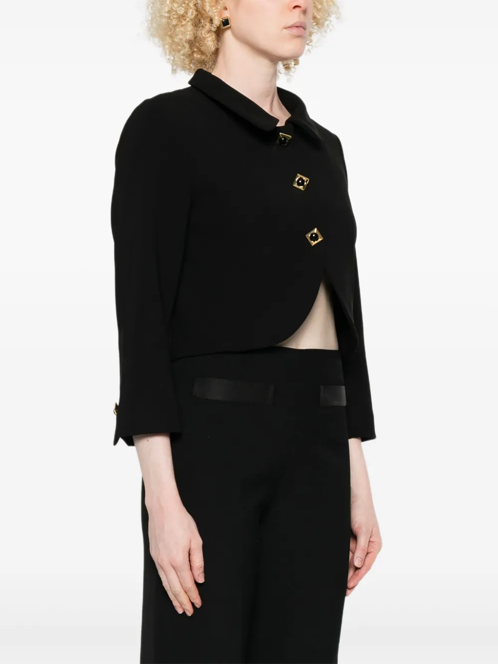 SANDRO Cropped jack met vierkante knopen Zwart