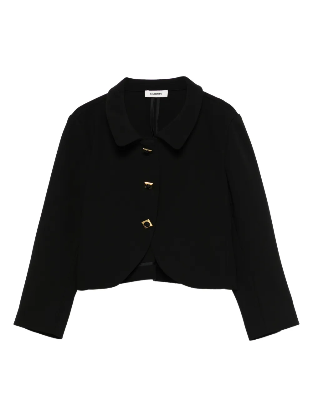 SANDRO square-buttons cropped jacket | Black | Image 1