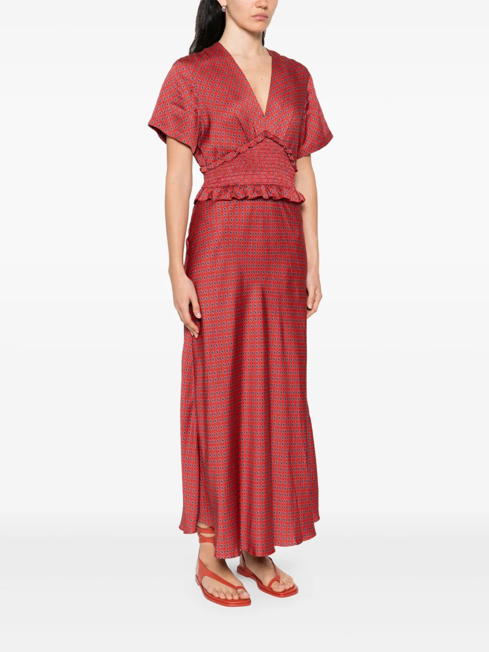 SANDRO Jurk met print Rood