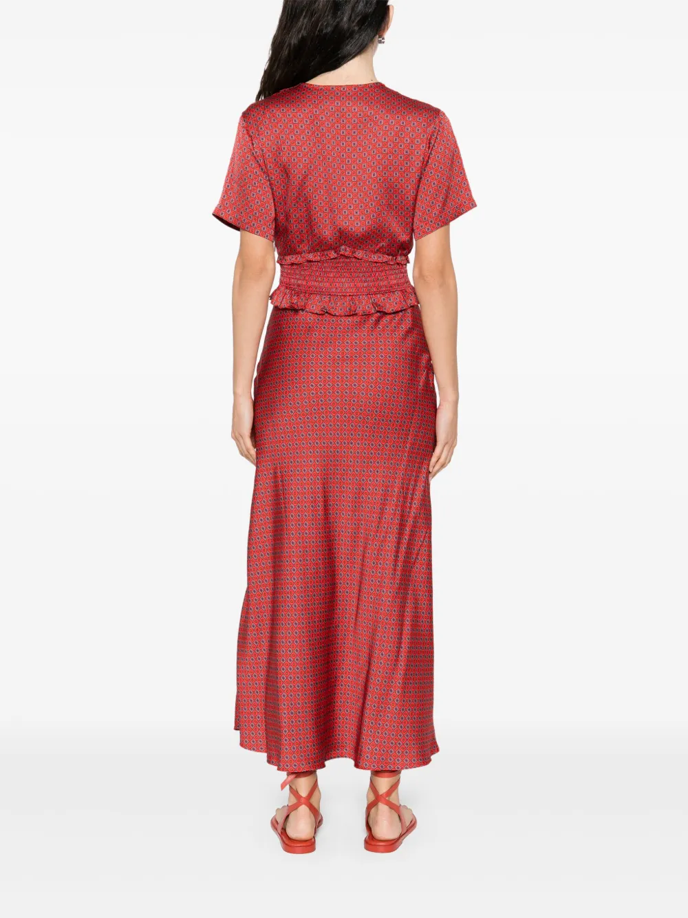 SANDRO Jurk met print Rood