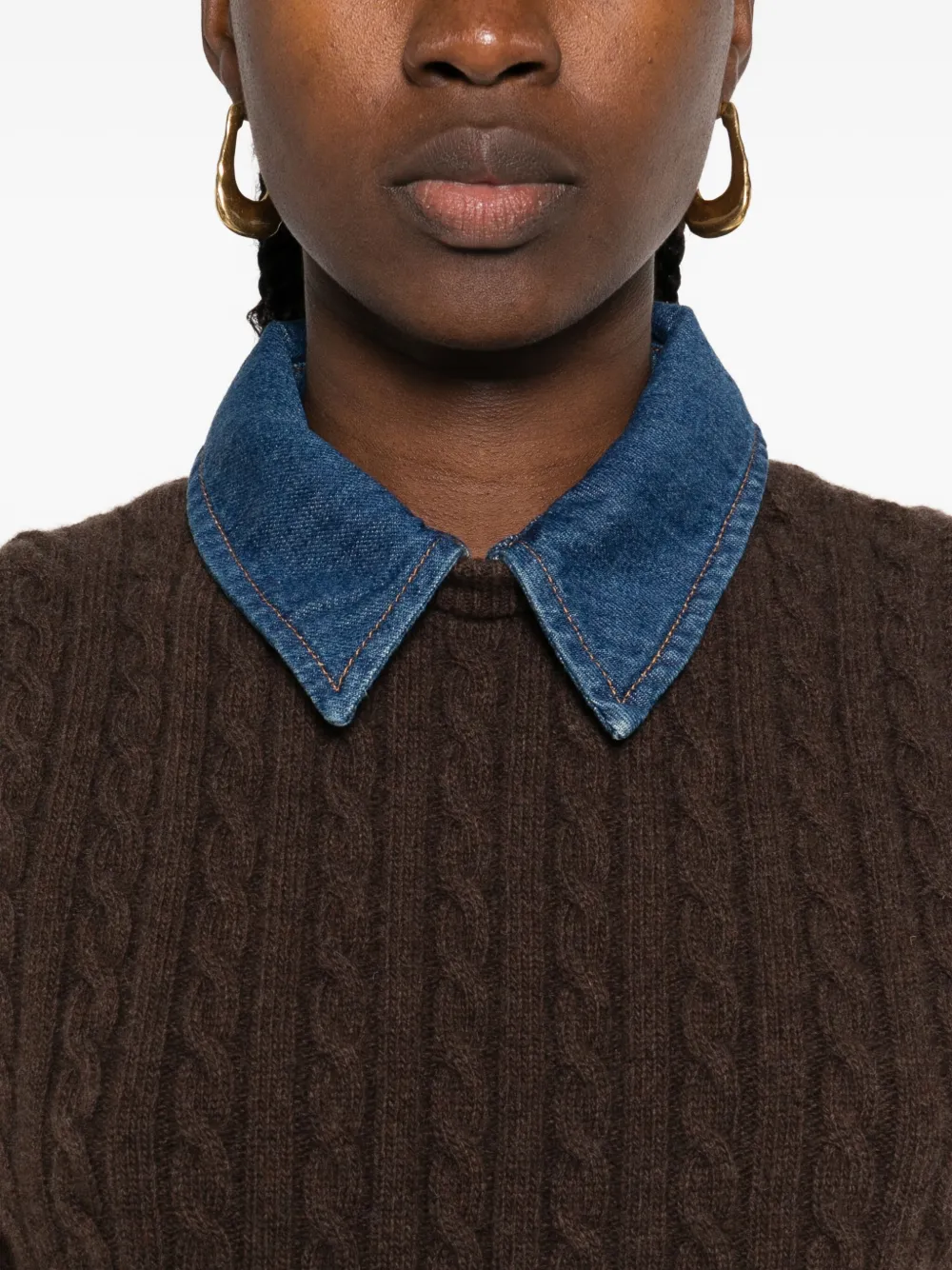 SANDRO Kabelgebreide spencer Bruin