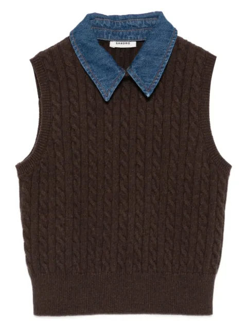 SANDRO cable-knit vest