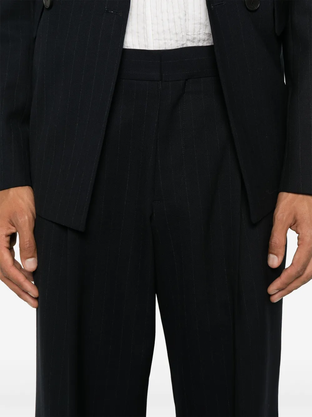 SANDRO Broek met krijtstreep Blauw