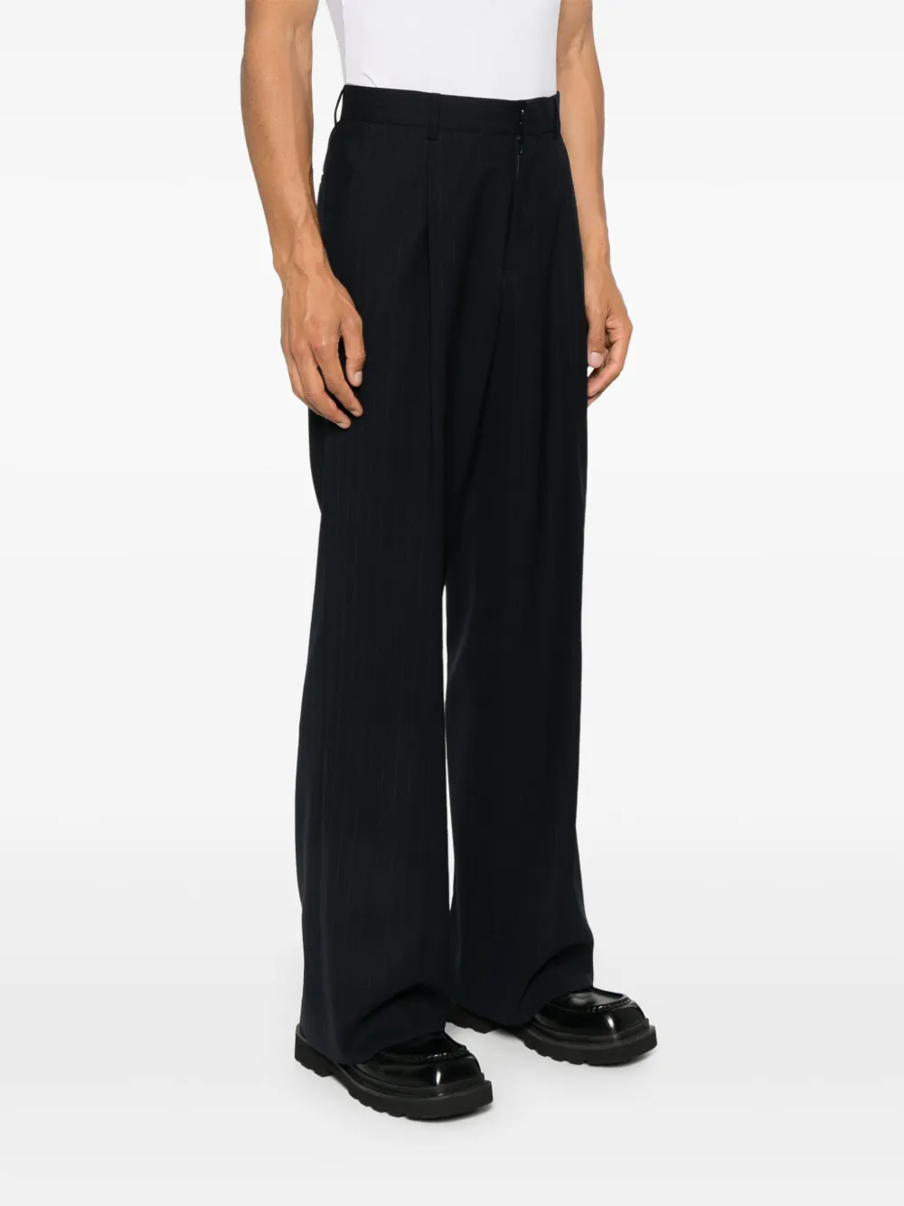 SANDRO Broek met krijtstreep Blauw