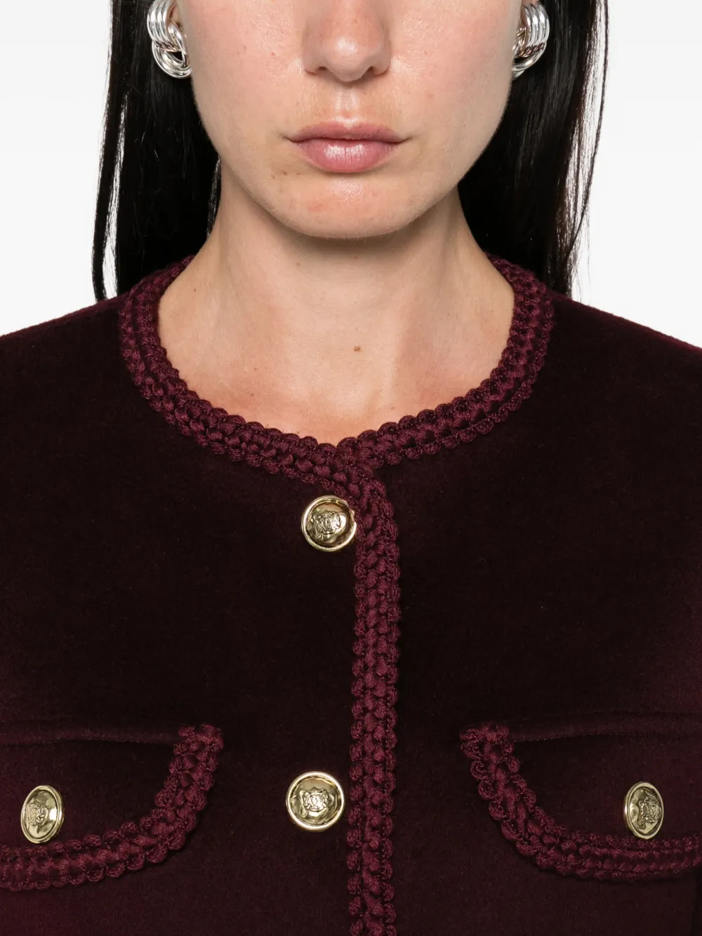 SANDRO Getailleerd jack van wolblend Rood