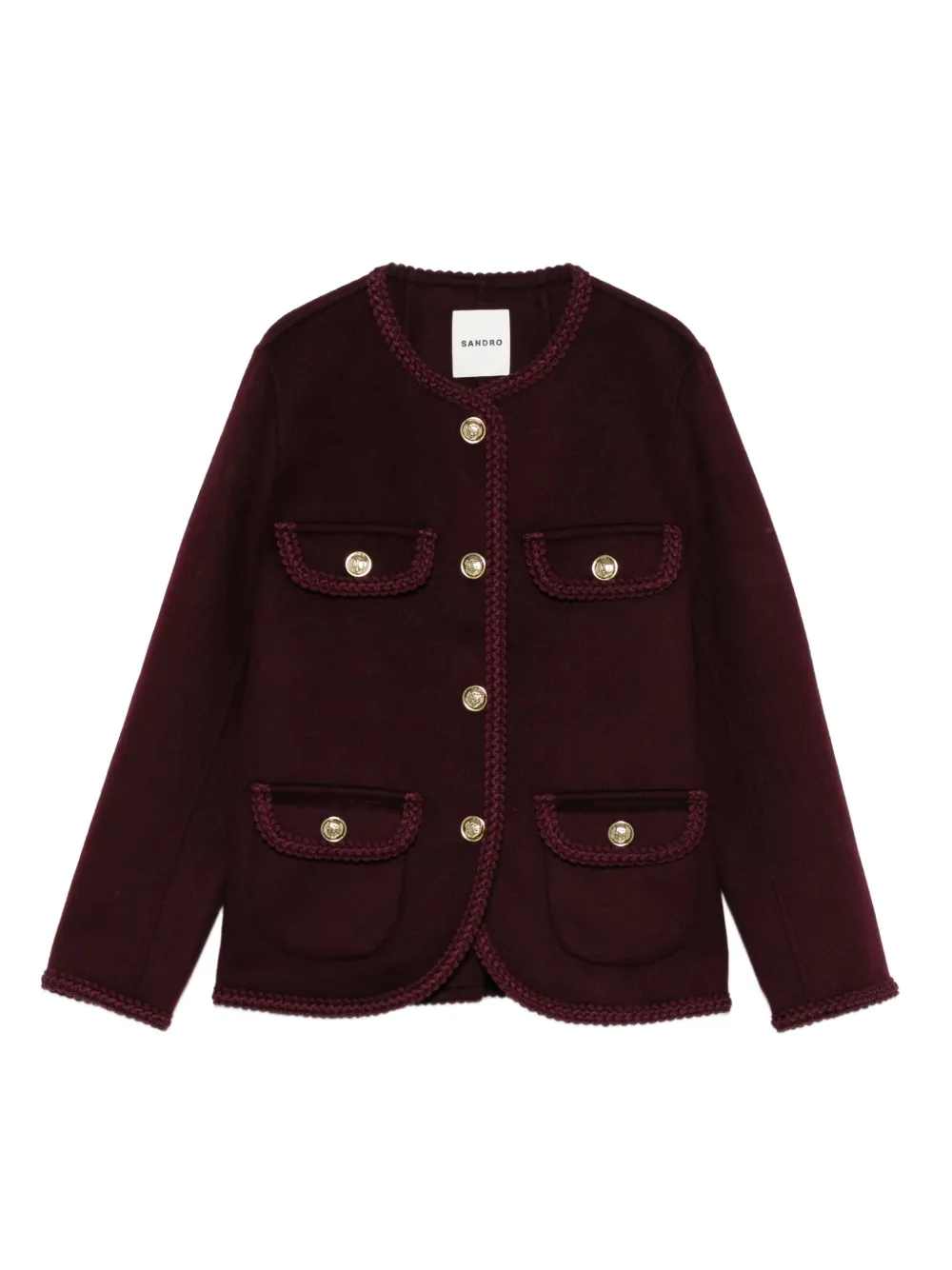 SANDRO wool-blend fitted jacket | Red | Image 1