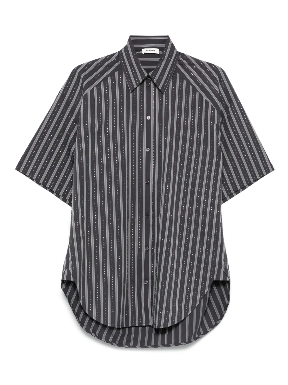 SANDRO Blouse verfraaid met kristal Grijs