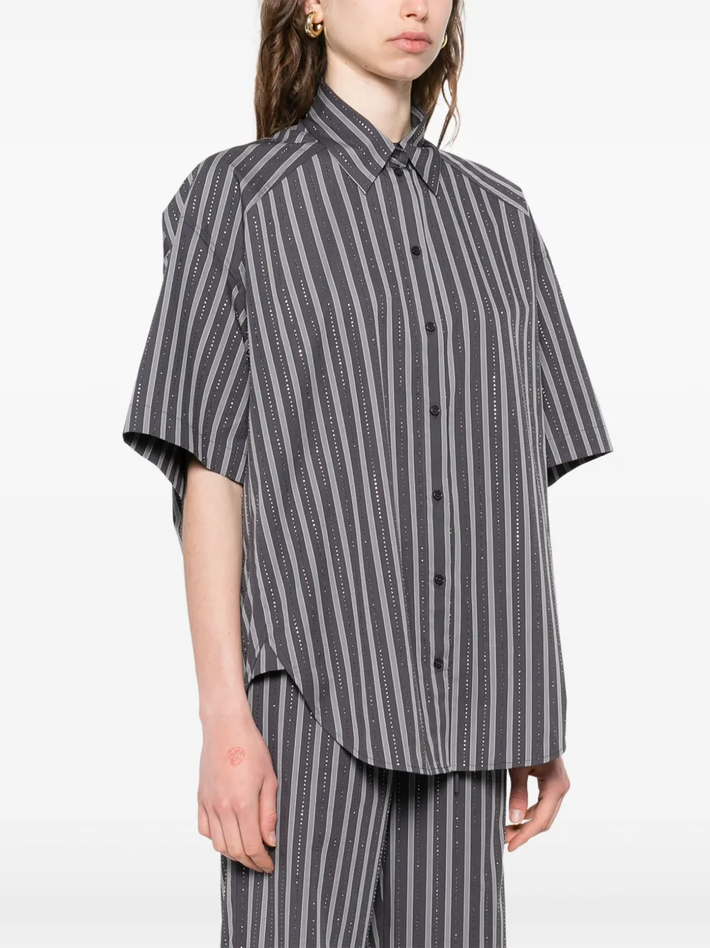 SANDRO Blouse verfraaid met kristal Grijs
