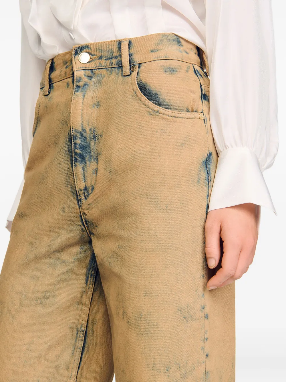 SANDRO Jeans met vijf zakken en acid-wassing Bruin