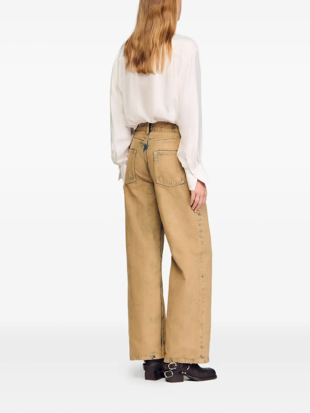 SANDRO Jeans met vijf zakken en acid-wassing Bruin