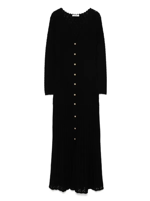 SANDRO Knitted Maxi Dress | Black | FARFETCH GE
