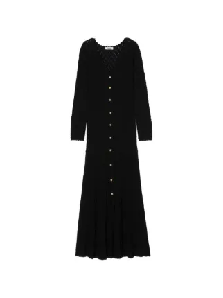 SANDRO Knitted Maxi Dress | Black | FARFETCH