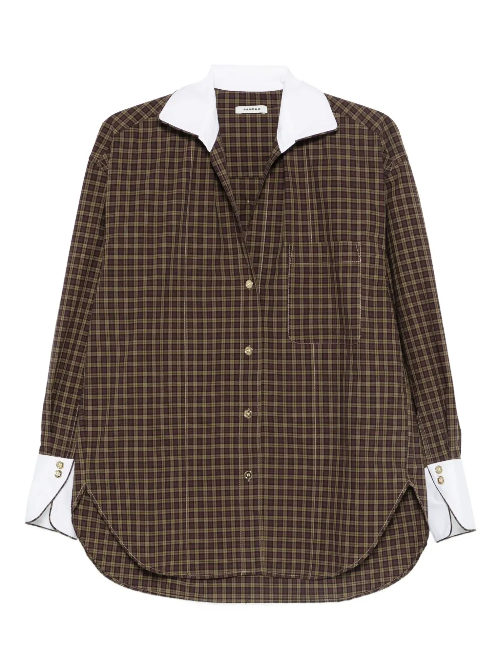SANDRO camisa a cuadros | marrón | Image 1