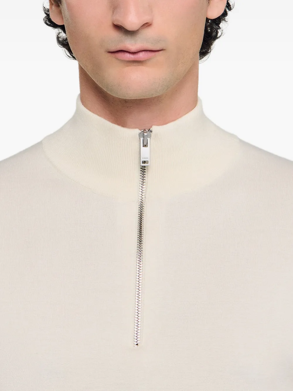 SANDRO Trui met hoge hals en rits Wit