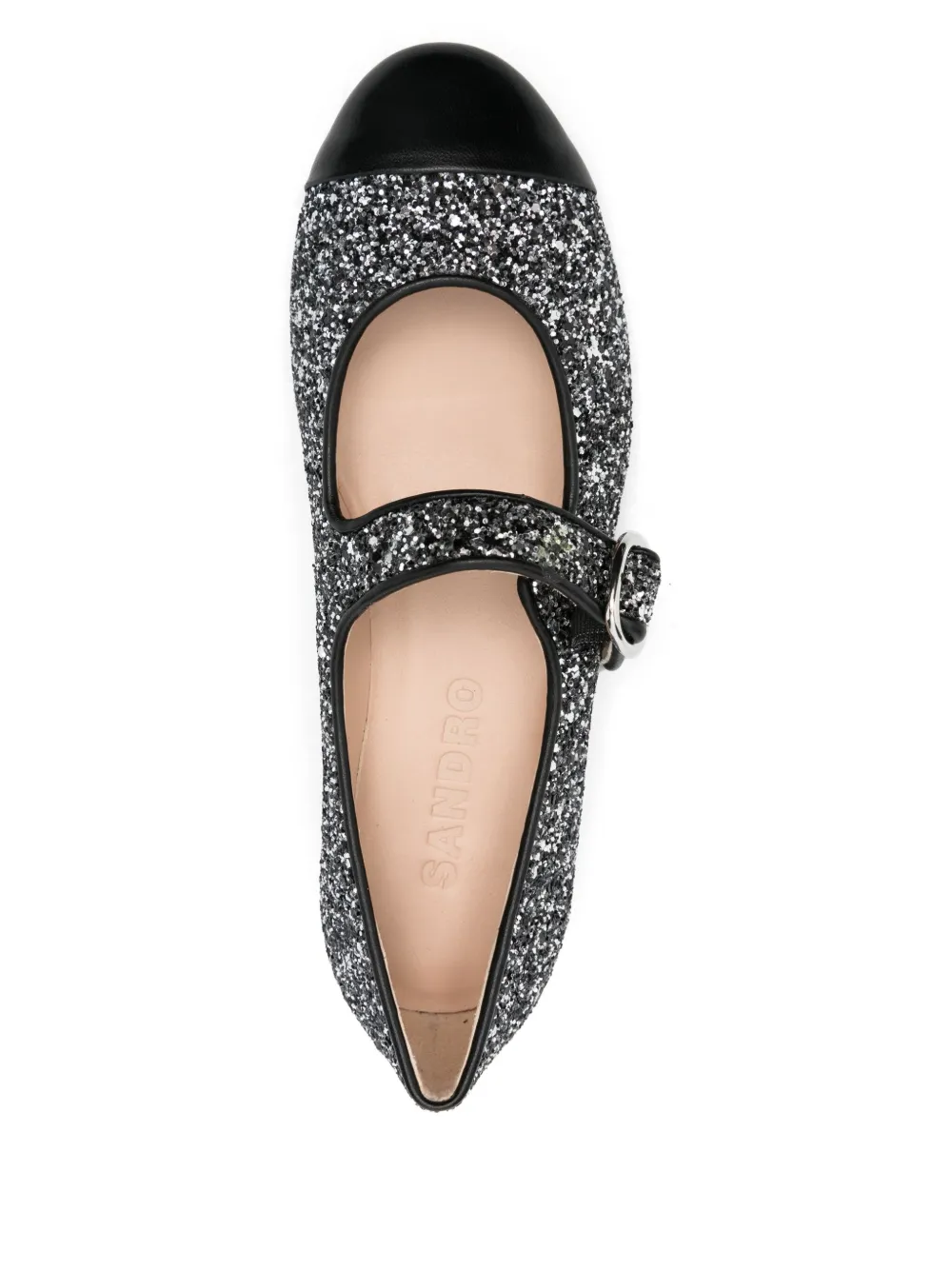 SANDRO leather ballet flats Black