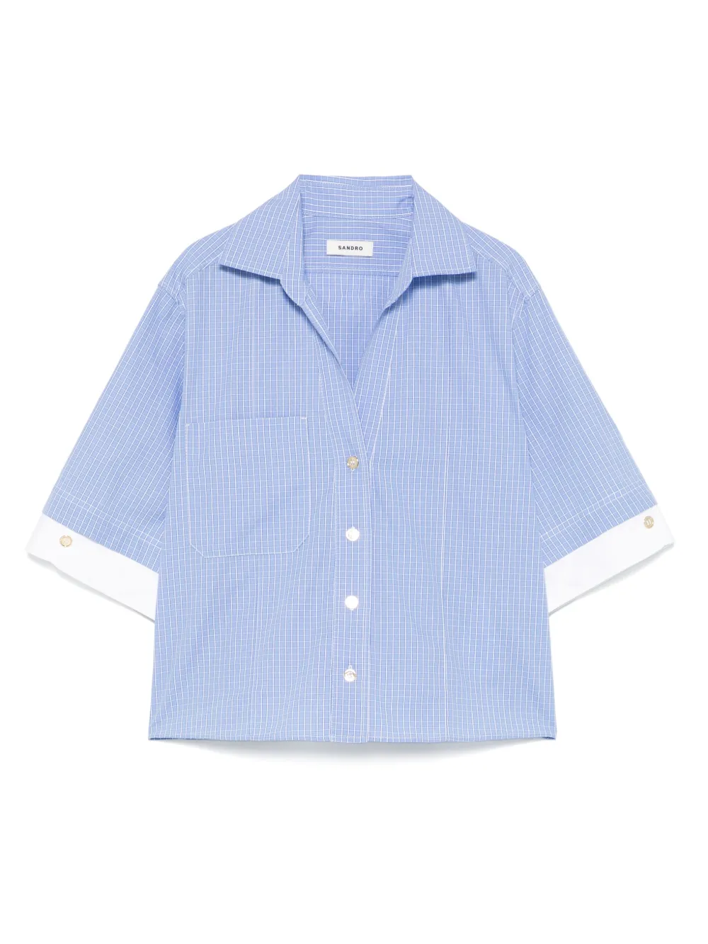 SANDRO check-print shirt | Blue | Image 1