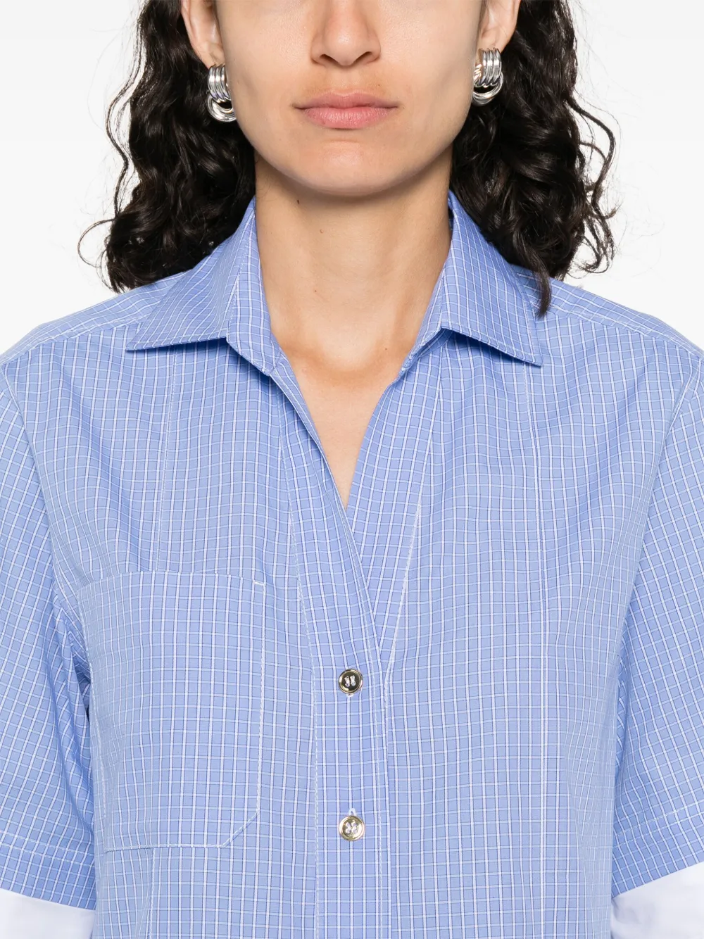 SANDRO Geruit shirt Blauw