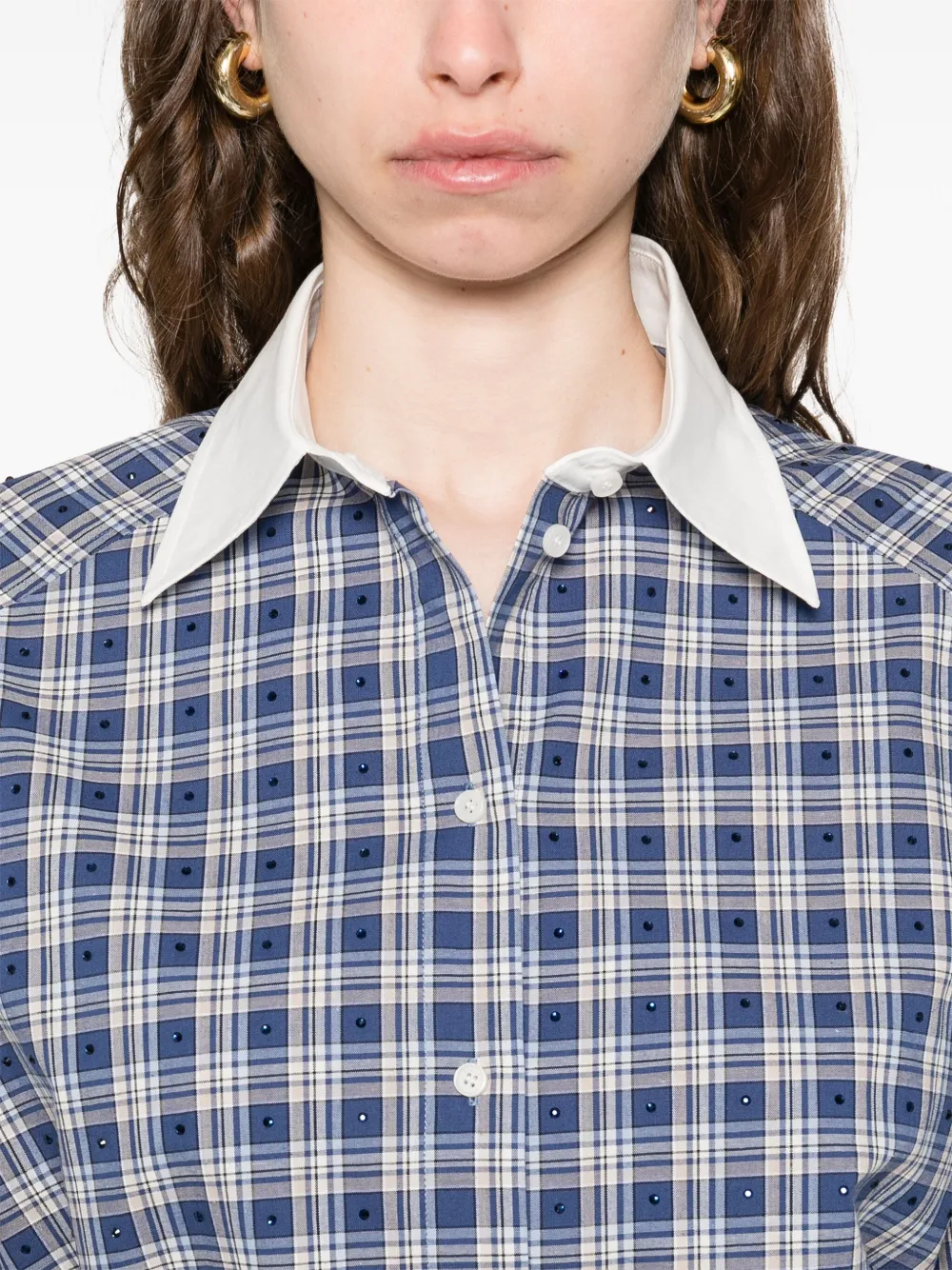 SANDRO Blouse verfraaid met kristal Blauw