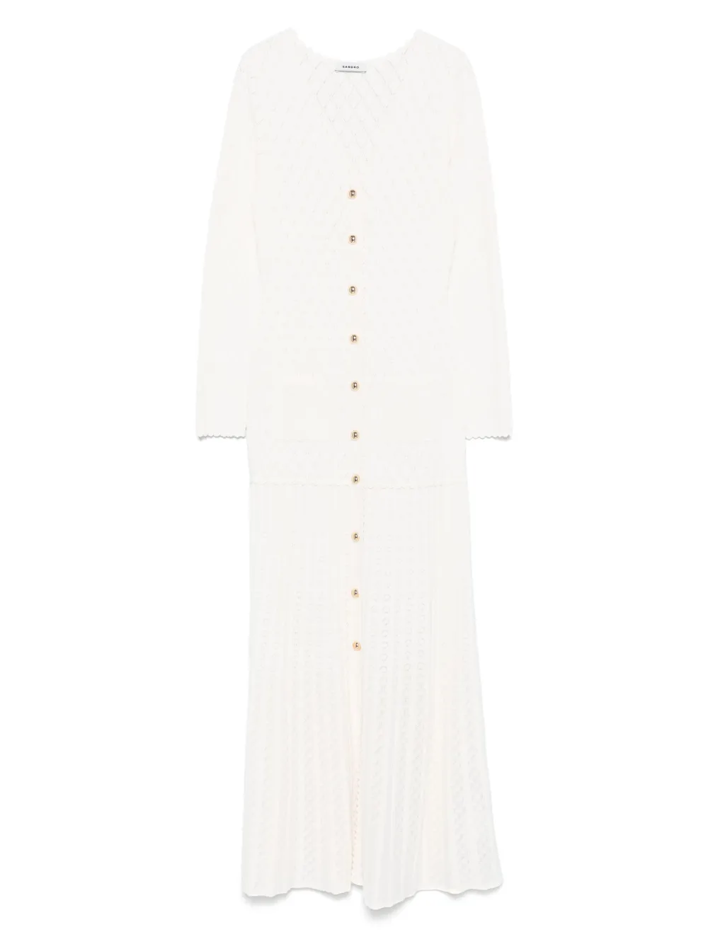 SANDRO Gebreide maxi-jurk Beige