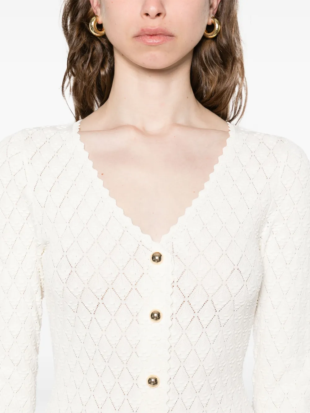 SANDRO Gebreide maxi-jurk Beige