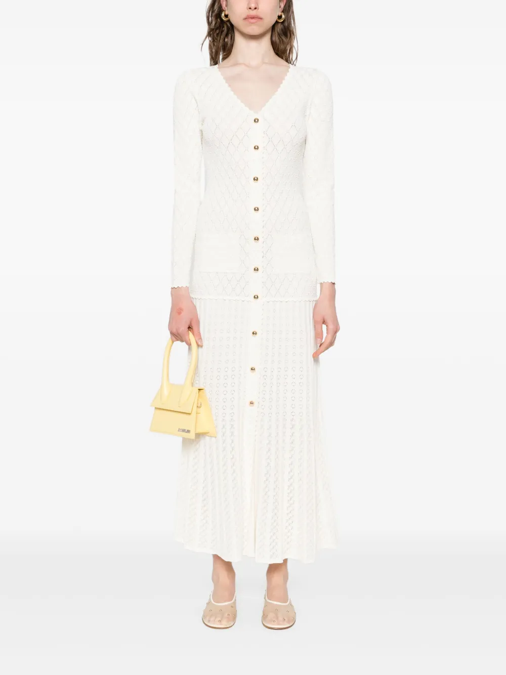 SANDRO Gebreide maxi-jurk Beige