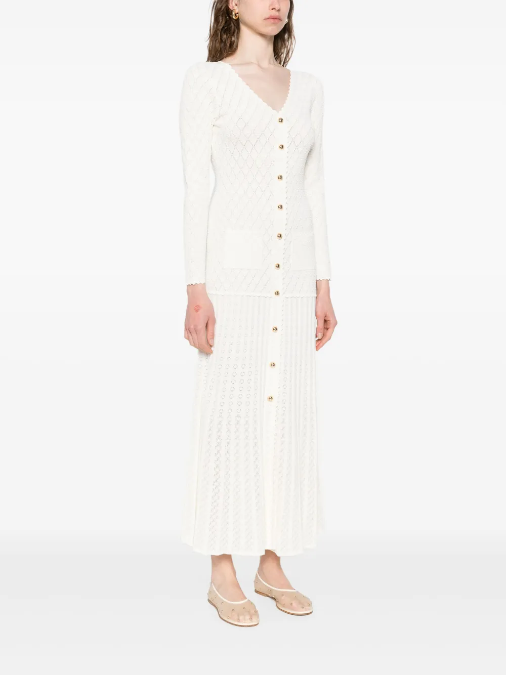 SANDRO Gebreide maxi-jurk Beige