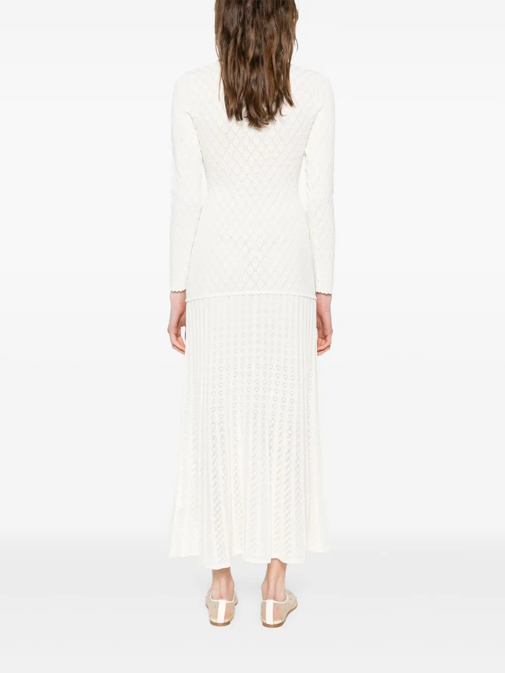 SANDRO Gebreide maxi-jurk Beige
