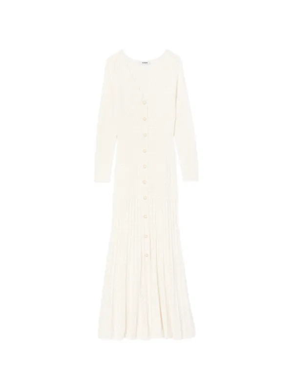 sandro knitted pointelle dress Sandro Pointelle Knit Dress in Natural