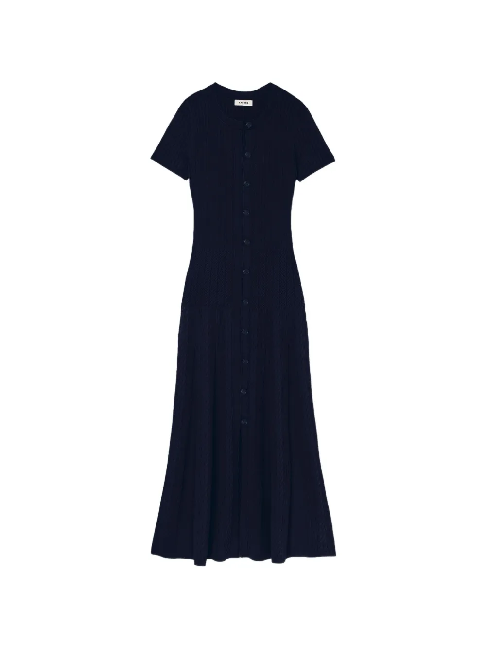 SANDRO Abito midi in maglia - Blu